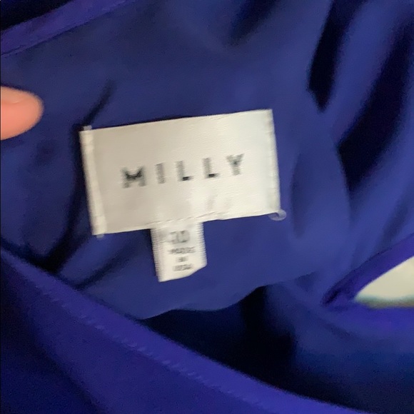 milly cobalt blue silk dress sz 10 - Picture 3 of 5